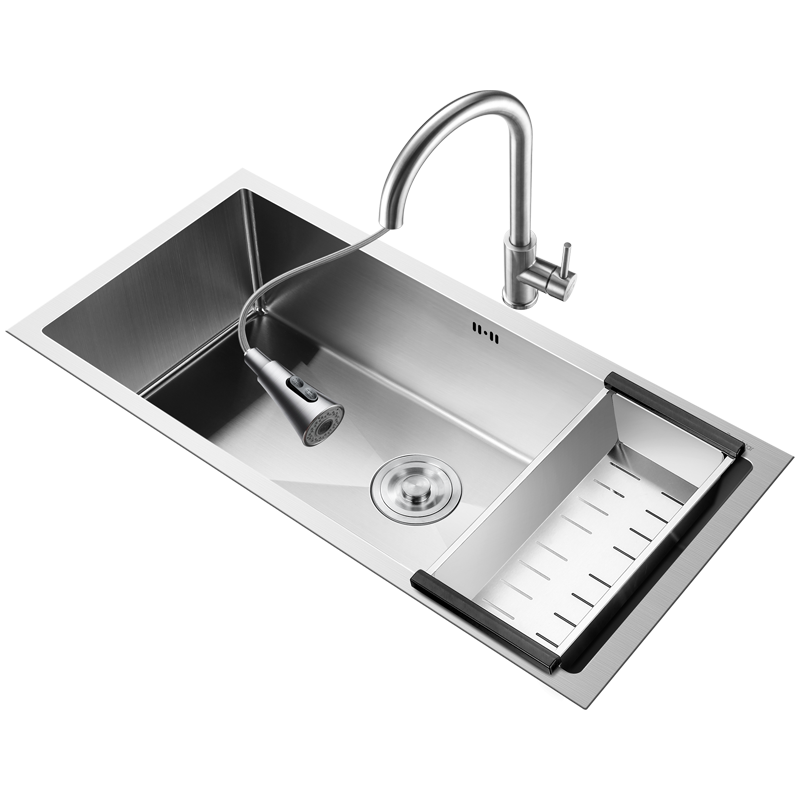 荣事达(royalstar)304不锈钢手工加厚水槽 台下大容量单槽洗菜盆洗碗