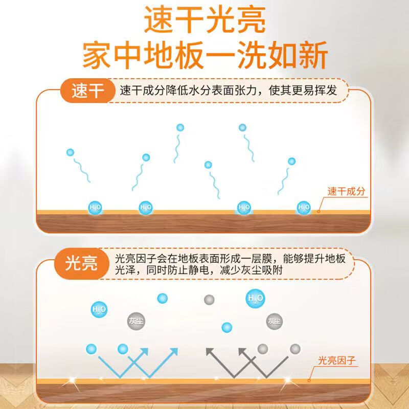 斧頭牌地板清洁剂抑菌地板水瓷砖木板大理石通用去污地板清洗液拖地液 茉莉清香 2L