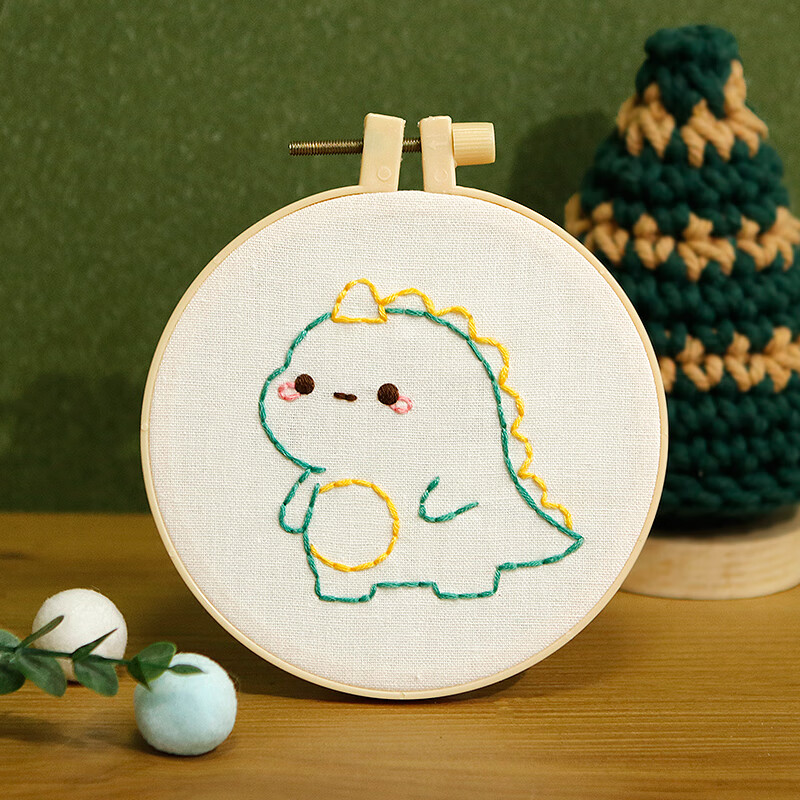 包学生大全儿童初学者幼儿园简单自绣卡通图案戳 小恐龙【加绣绷】