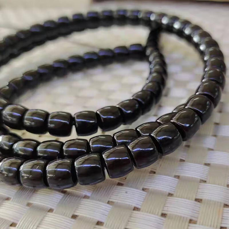 椰蒂手串108颗【直切桶珠】原色印尼 老料椰蒂 泥鳅背高密度 椰壳108