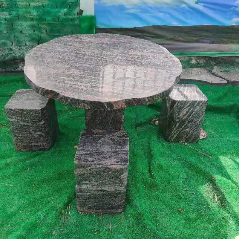 庭院石桌石桌石庭院花园户外家用别墅大理石花岗岩石头圆桌子室外