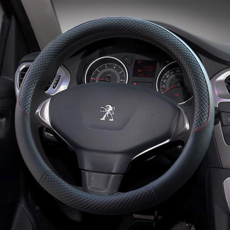 老东风标致206标志207 301 307新408 508皮方向盘套四季汽车把套 人造