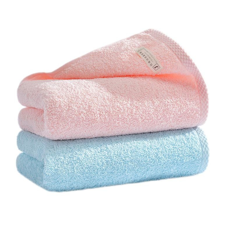孚日洁玉 纯棉毛巾 日本出口AAA级抑菌技术加厚洗脸巾二条装 浅兰+浅粉