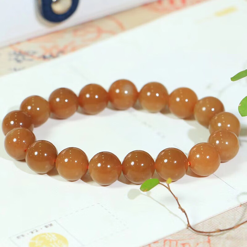 发源地 和田玉糖料手串 女士手链玉石玉链温润细腻玉器收藏送礼12mm
