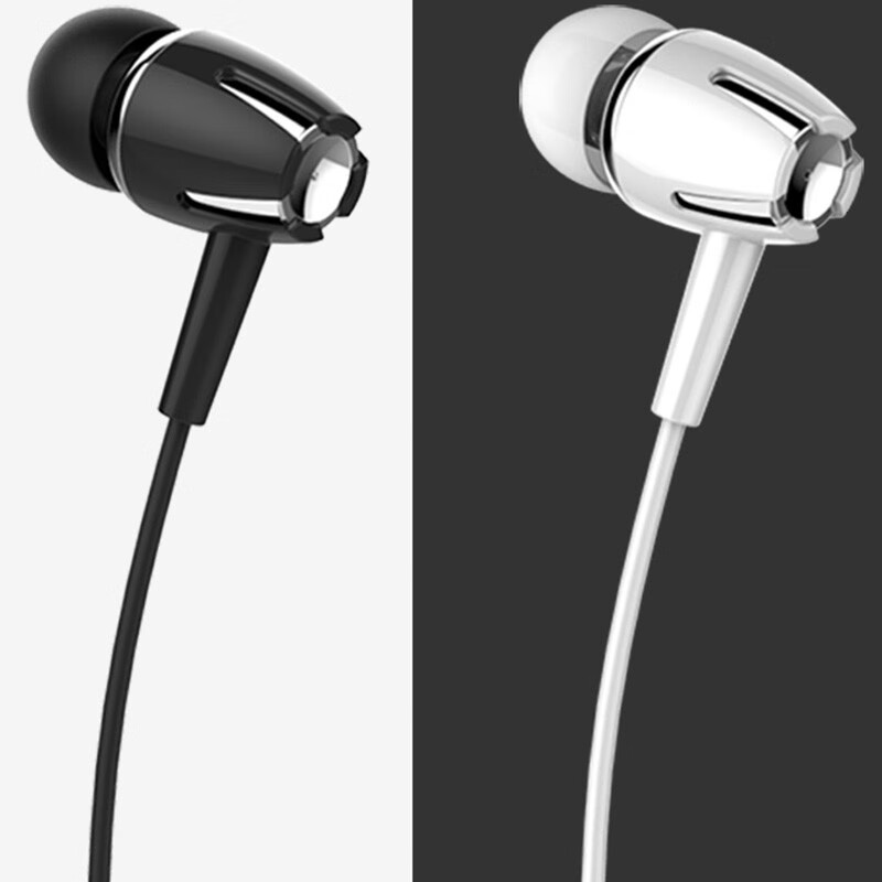 思享者 入耳式耳机高音质运动游戏有线k歌苹果安卓适用于小米华为vivo魅族oppo通用圆孔有线耳机 黑色