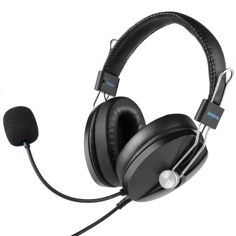 电音D9000头戴式耳麦 电脑有线耳机 人机对话中高考英语口语听说考试耳麦 带话筒网课学习降噪录音 双插头-双孔台式电脑笔记本用