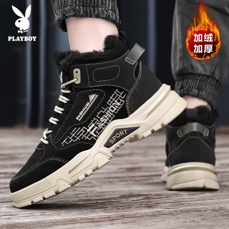 ���ڲ������������ӣ�PLAYBOY����Ь����2025�ﶬ���߰��Ь��ʿ�ٴ��׼�������Ь�����ɫ43