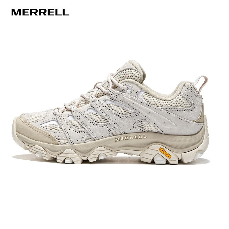 迈乐（Merrell）官方店男女款户外登山徒步鞋减震MOAB 3迈越者轻量防滑耐磨透气 J037522浅米白（女款） 37