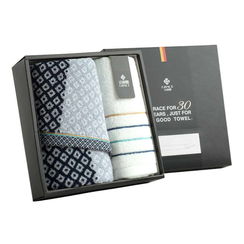 洁丽雅（Grace）毛巾家纺A类新疆长绒棉面巾洗脸巾柔软亲肤毛巾礼盒两条装，购买价格走势及评测推荐