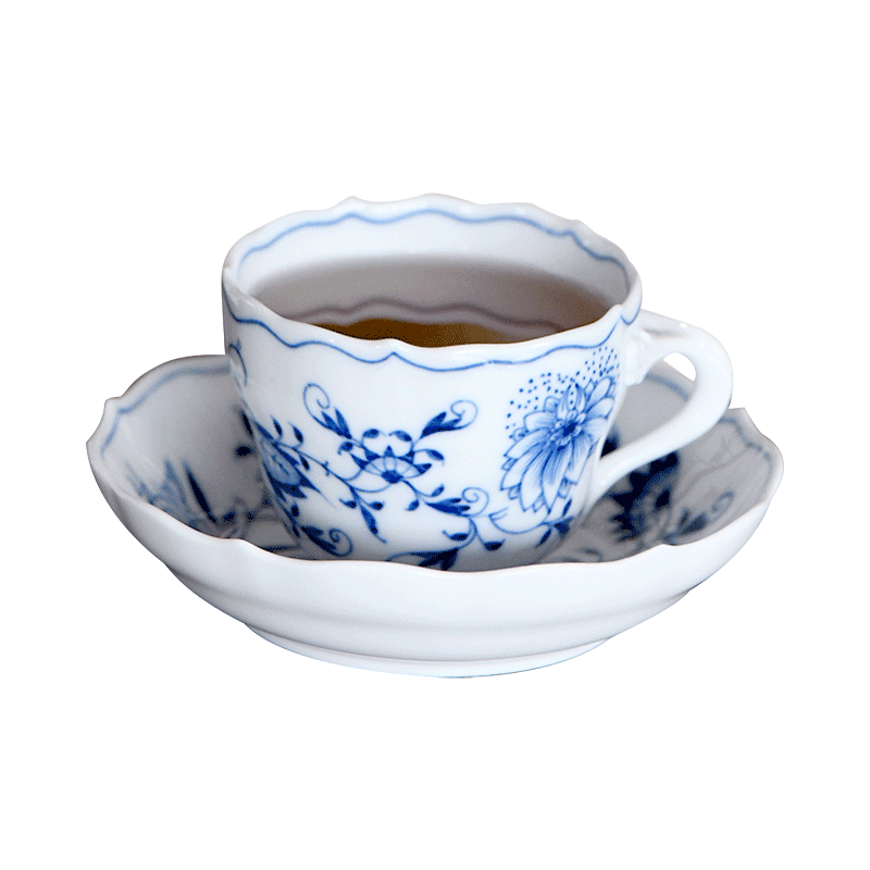 煙波致爽閣德国MEISSEN梅森瓷器 经典蓝洋葱系列 釉下青花 下午茶 咖啡杯碟 00582-1 一杯一碟