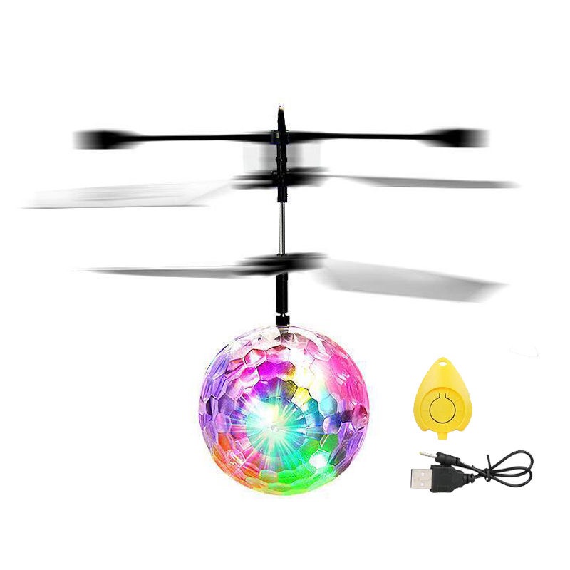感应飞行器七彩球直升飞机儿童玩具充电耐摔感应悬浮遥控飞机室内 水晶球+充电线+启动器