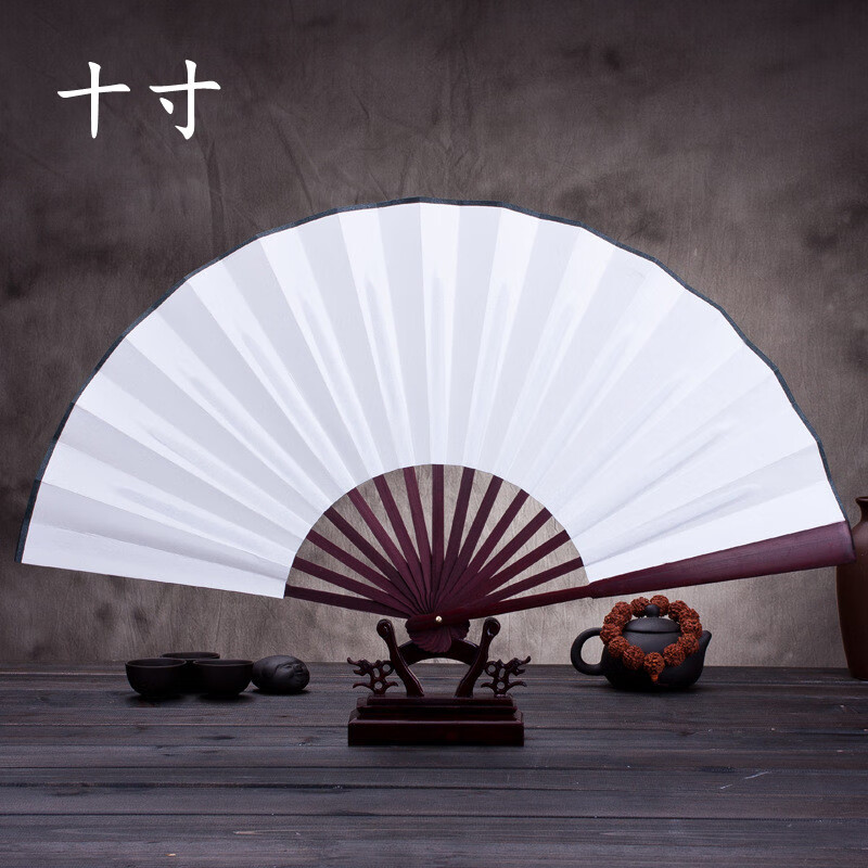 启纯扇子古风竹折扇夏天中式儿童绢布折扇diy小扇子汉服纸扇扇面定制