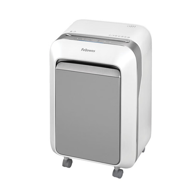 范罗士（Fellowes）LX211黑/白色5级高保密静音米粒切碎纸机商务办公大容量一次碎纸15张 LX 211白色