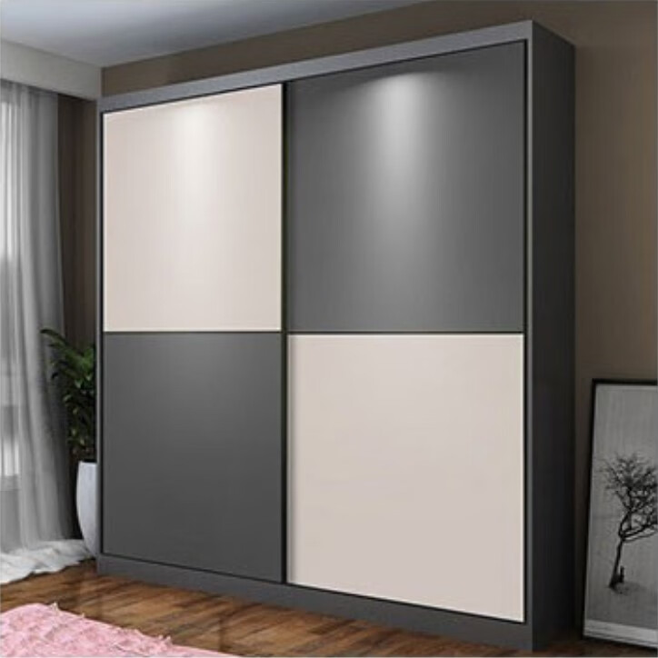 衣柜门推拉门定做移门简约现代环保实木门卧室衣柜滑动门移门定做