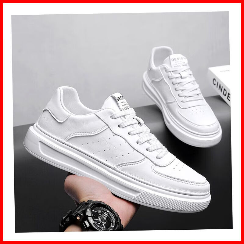 透气运动休闲板鞋 白色_[高档耐脏防滑品牌今年流行的个性高级潮款]