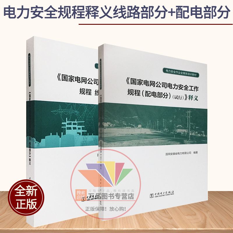 全2册 国家电网公司电力安全工作规程线路部分 释义+配电部分 试行 释义 电力行业安全生产安全培训