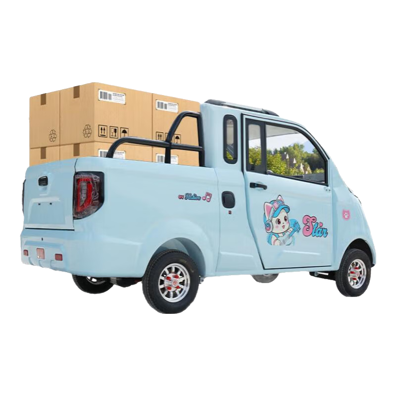 琮申電動四輪車皮卡拉貨油電兩用大功率低速鋰電池新款皮卡載貨代步車老頭樂新能源貨運四輪電瓶車 1000W裸車不含電池