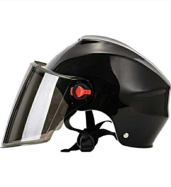 电动车头盔男女夏季通用头盔透气轻便式安全帽半盔摩托头盔 黑色款