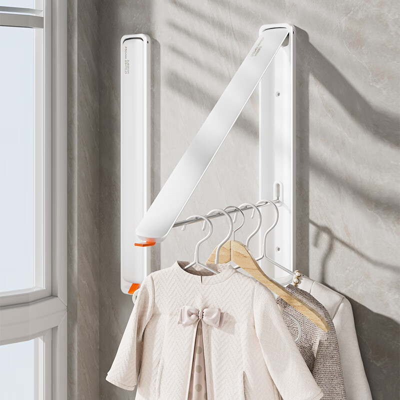 摩尚(moshang)窗户隐形折叠晾衣架壁挂式免打孔室内飘窗伸缩晾晒神器