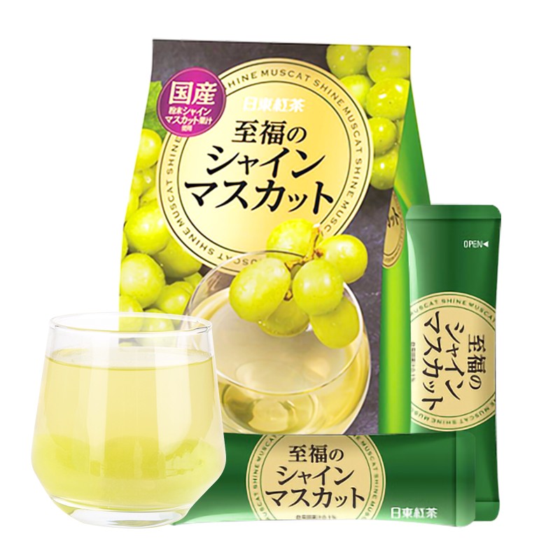 日本进口 日东红茶(ROYAL MILK TEA)晴王葡萄风味速溶饮料独立包装10条100g