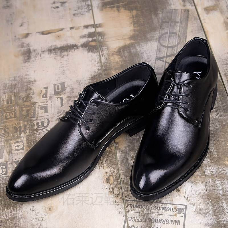 鞋男士商务配西装的鞋子韩版休闲鞋内增高青年英伦尖头男鞋潮流婚鞋