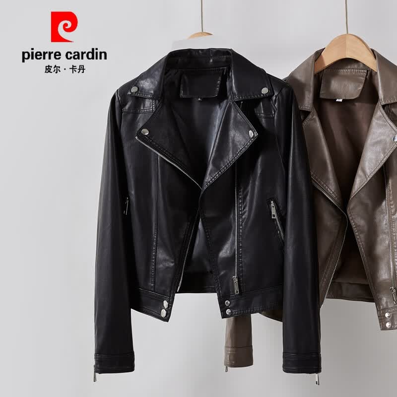 皮尔卡丹（pierre cardin）小皮衣女士外套2023春秋新款韩版修身短款机车服修身pu皮夹克外套 黑色 M(85-100斤)使用感如何?