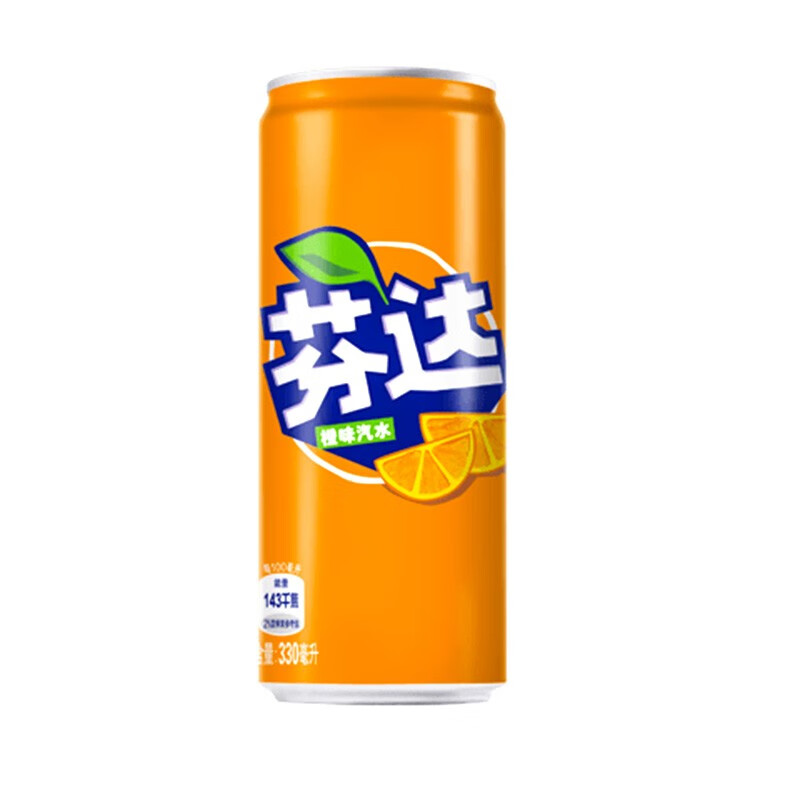 可乐(coca-cola)芬达 fanta 橙味汽水 碳酸饮料 可口可乐出品 摩登罐