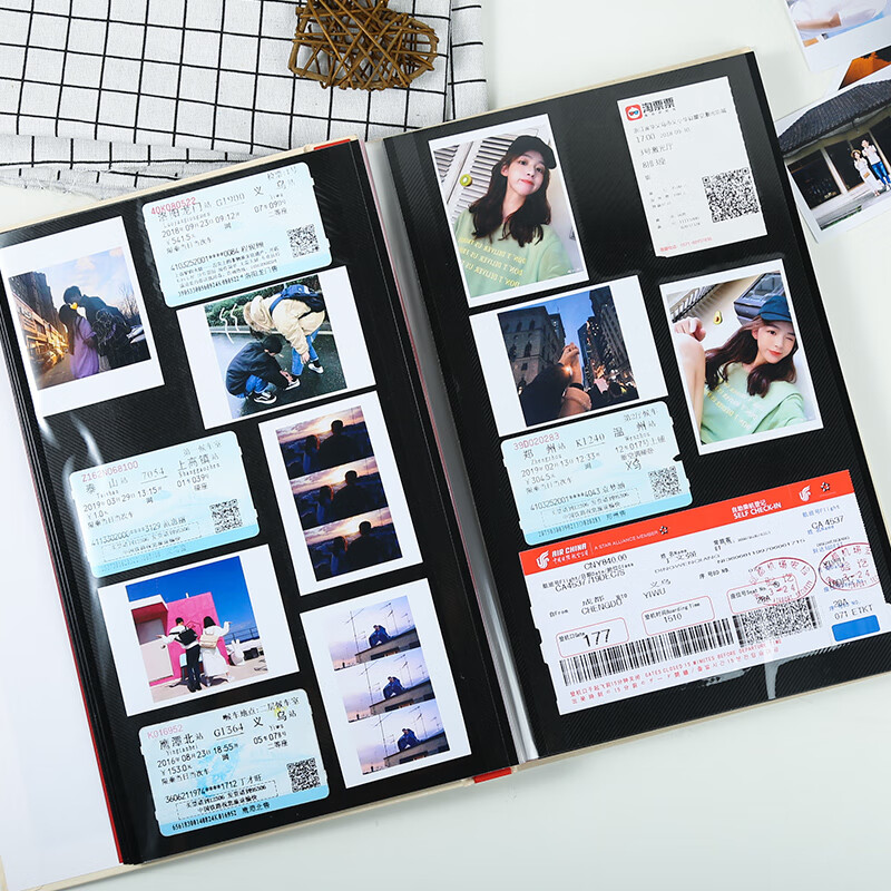 diy粘贴式网红款电影票火车票收藏册飞机票门票相册本纪念册情侣 所爱