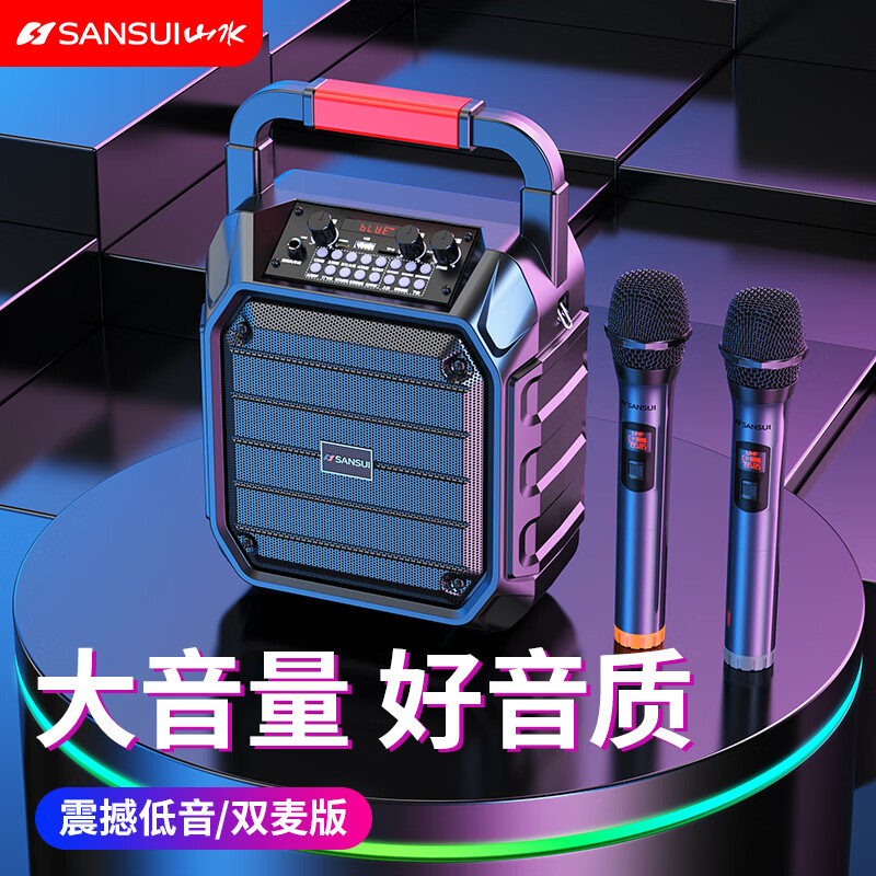 山水（SANSUI） E5无线蓝牙音箱小型家用收音机手提便携式户外大音量广场舞音响 E5【至尊版】带32G优盘