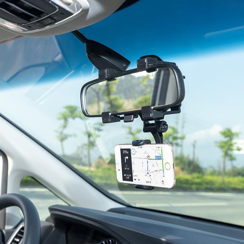 车载手机支架倒车后视镜导航夹子行车记录仪固定卡扣旋转汽车通用