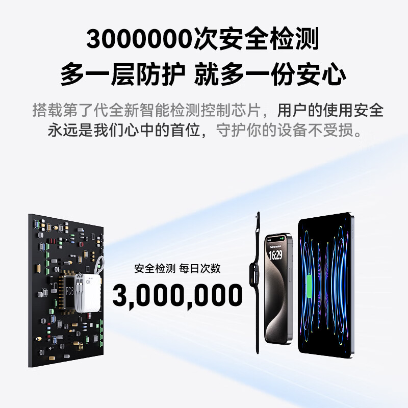 超级马 直营【3C认证｜可上飞机】支持超级快充自带线充电宝AC插头大容量20000毫安移动电源适用苹果小米 皓月白+5.0标准快充+优质电芯 3C认证【全国当日/次日达】可上飞机高铁