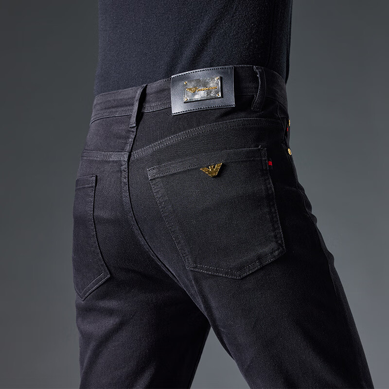 roman armani牛仔裤男春夏新款青年弹力修身小脚休闲品牌男装长裤