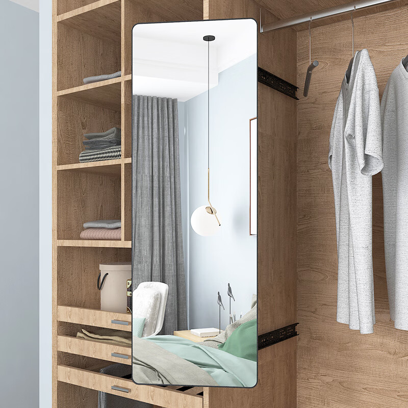 旭媛衣柜穿衣镜旋转 换衣镜衣柜镜子内置推拉穿衣镜内装隐藏旋转试衣