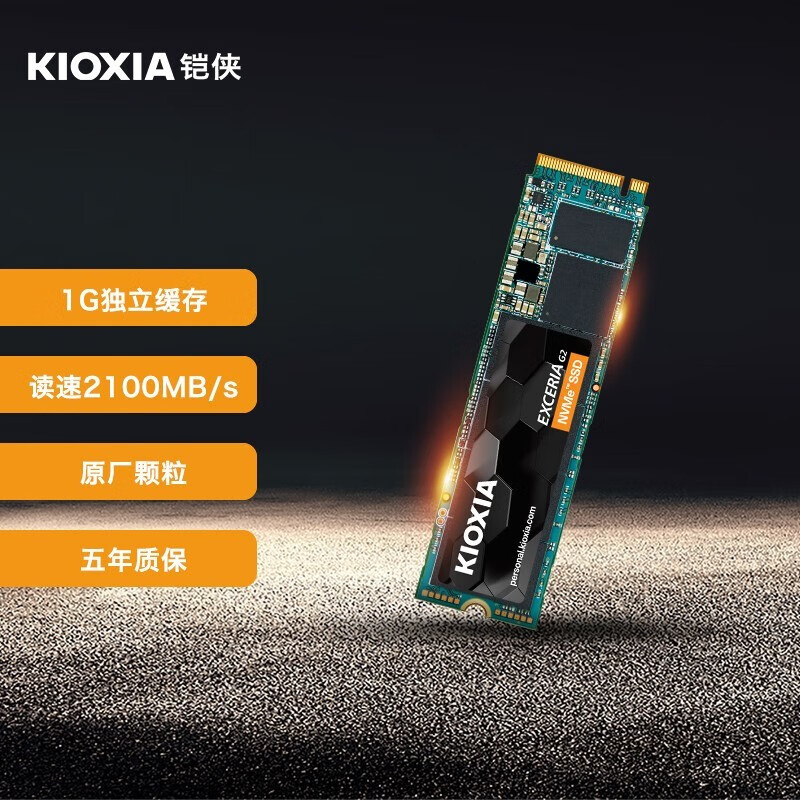 铠侠（Kioxia）SSD固态硬盘 NVMe M.2接口 NVMe RC20 独立缓存 960GB/1TB
