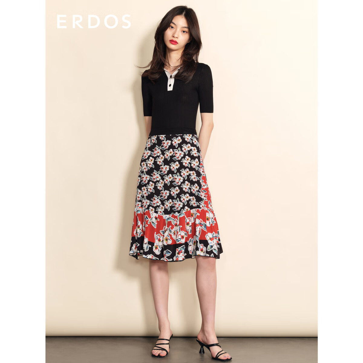 ERDOS 春夏真丝修身小翻领抽条半袖女针织衫 黑 160/84A/M使用感如何?