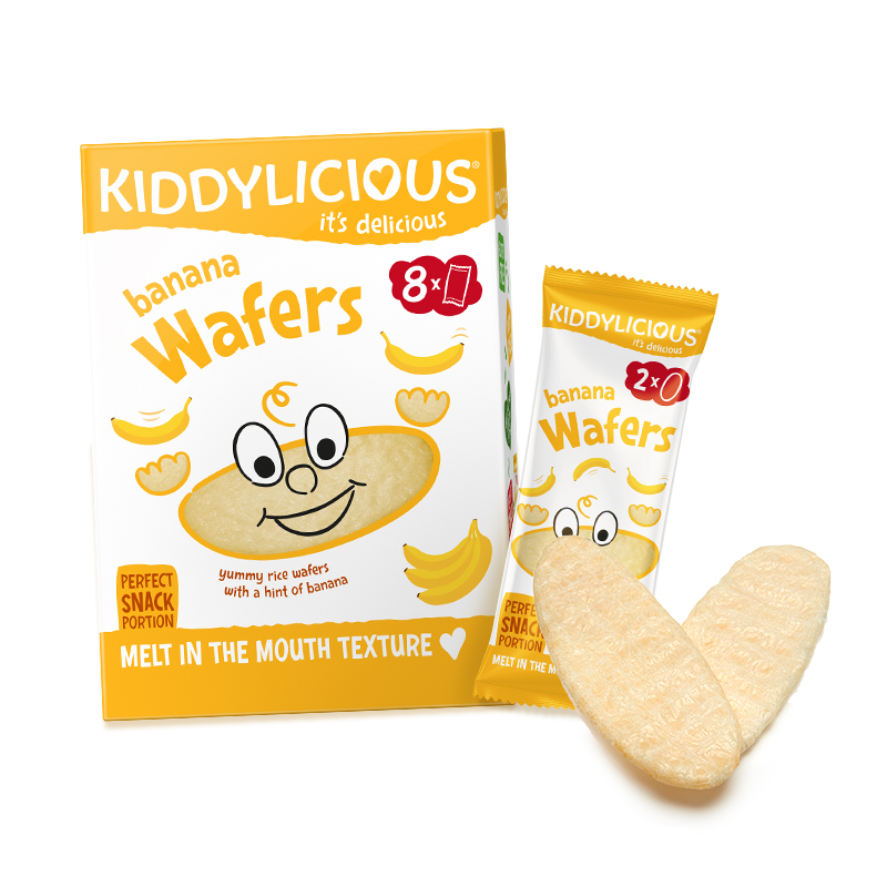 童之味(kiddylicious)原装进口宝宝米饼 不添加糖和食盐 入口即化儿童零食饼干磨牙棒32g 香蕉味