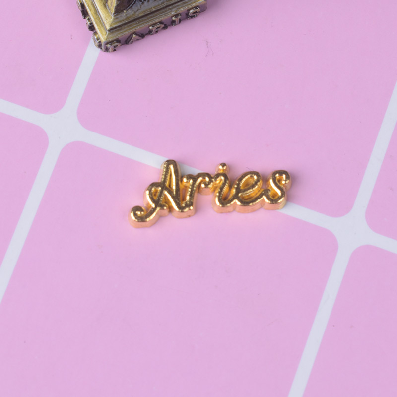 制作 复古合金十二星座款英文字母装饰挂件 白羊座金属英文字母(五个)