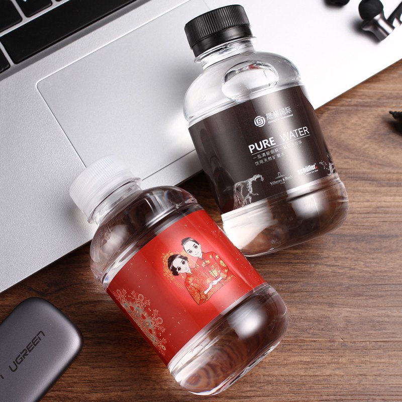 泉水如歌企业logo定制水矿泉水260ml瓶装水饮用天然水活动标签贴纸