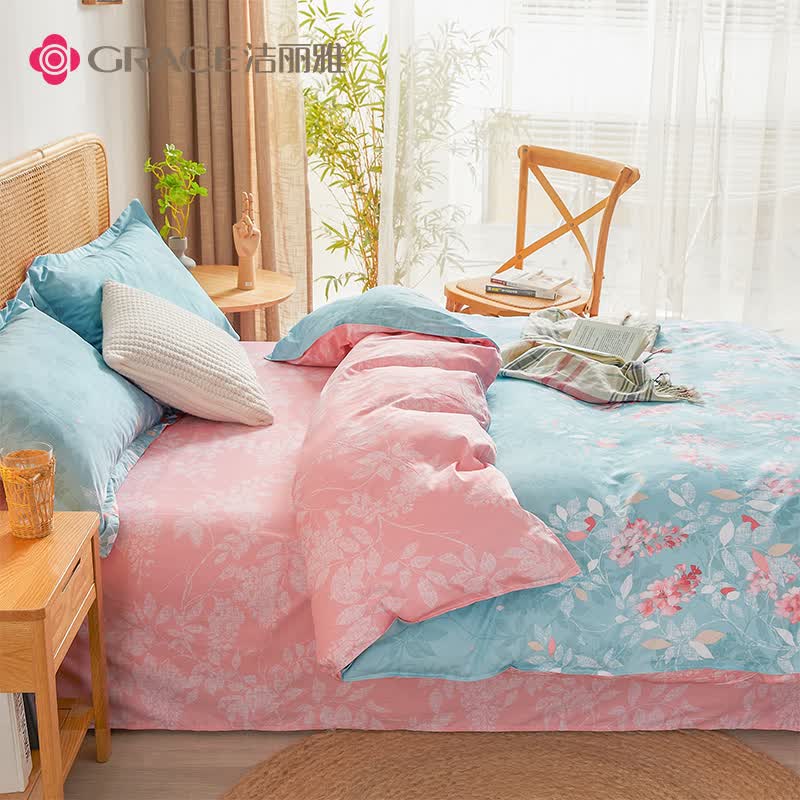 洁丽雅（Grace）纯棉四件套新疆长绒棉床上用品床单被套200*230cm1.5/1.8米床七夕使用感如何?