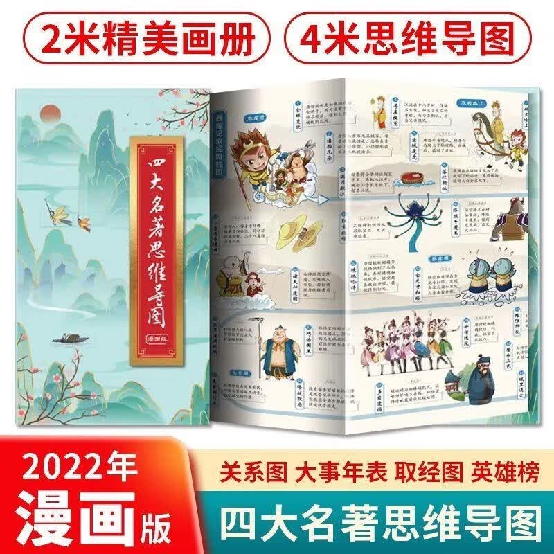 【正版】四大名著思维导图漫画版 三国演义水浒传红楼梦西游记人物