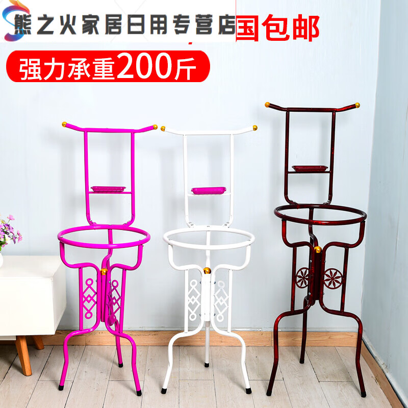 脸盆架架子落地家用老式农村洗脸架洗脸盆铁艺卫生间落地式 雪青 加粗