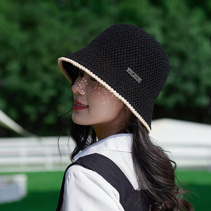 圣咯坷韩版夏季户外时尚潮流女士旅游太阳帽遮阳防晒水桶帽子小盆帽