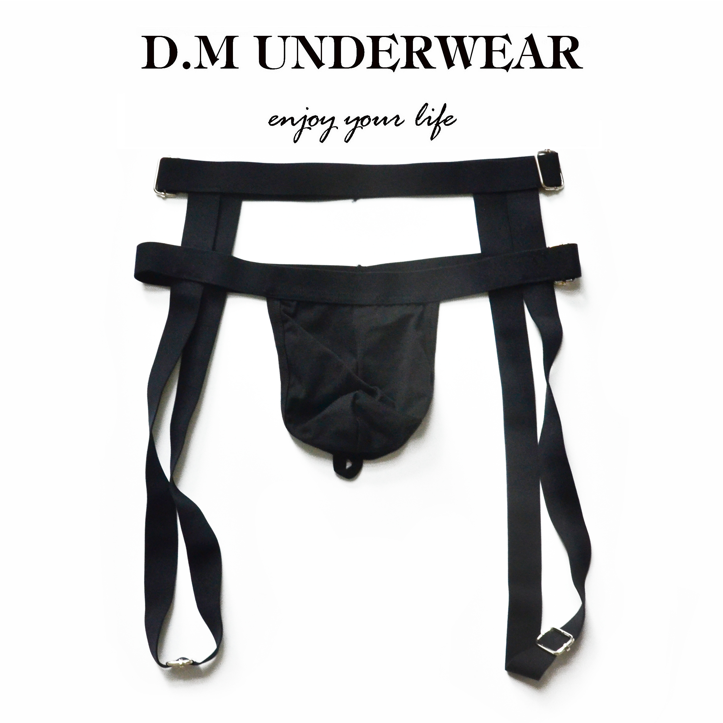 sandrac lynn*男内裤 低腰性感 单丁 正装纯黑白个性绷带镂空诱惑