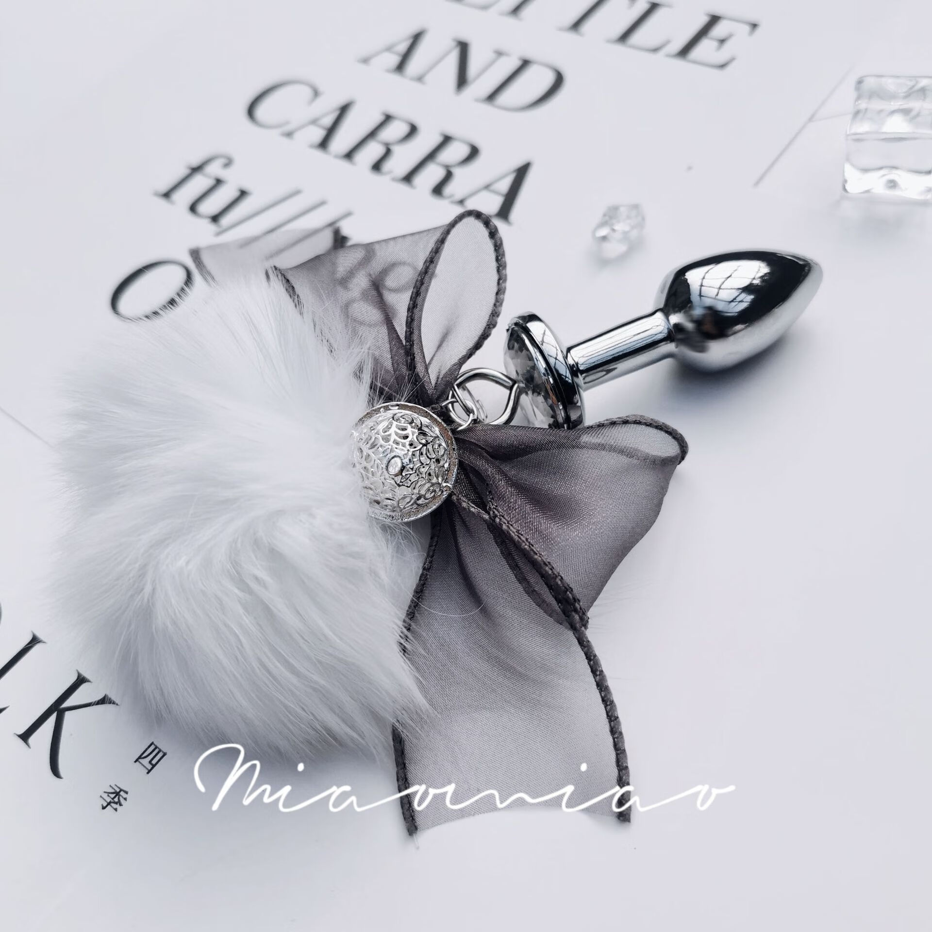 狐狸尾巴肛塞蝴蝶结乳夹铃铛可爱情趣cos尾巴圆球毛尾巴情侣 肛塞3.