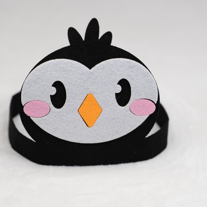 开学幼儿园头饰可爱卡通帽子亲子活动演出道具童话表演动物头饰 企鹅