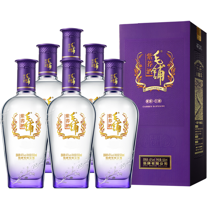 MAO PU 毛铺 紫荞酒 45%vol 荞香型白酒 500ml*6瓶 整箱装
