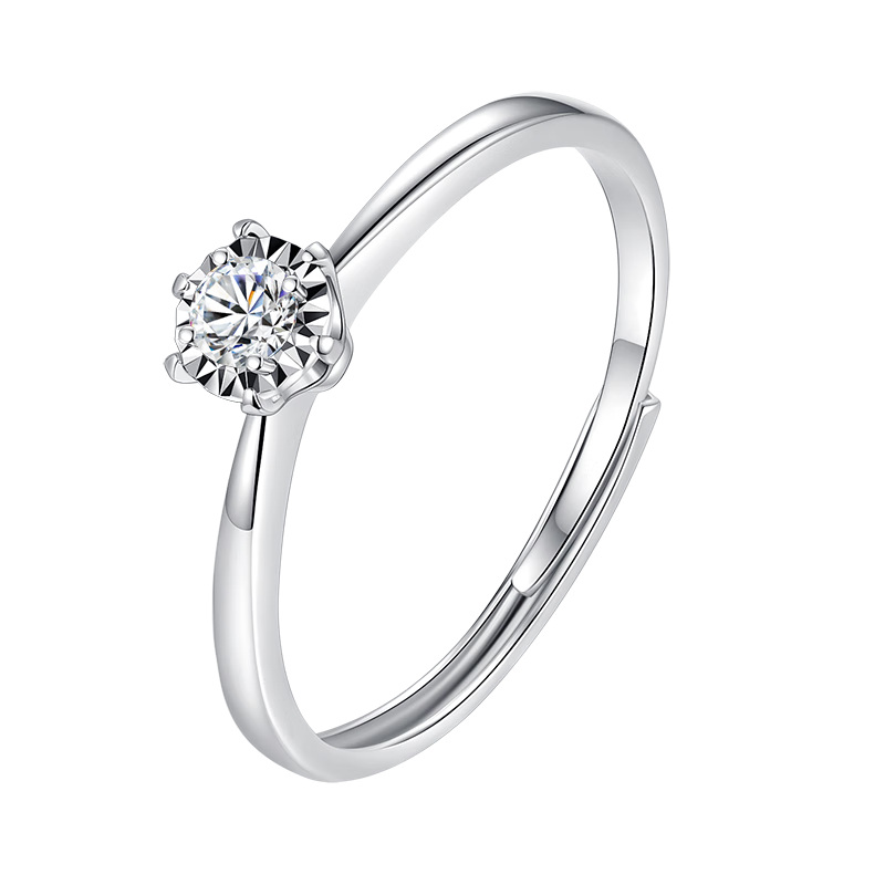 中國黃金鉑金鉆石戒指女求結(jié)婚白金六爪女戒生日禮物送女友老婆結(jié)婚紀念日 【京速達】六爪鉆戒-3分鉆(車花)