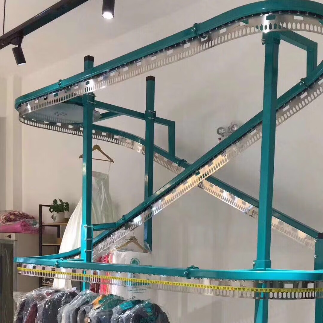 洗衣店输送线工作服工厂电动旋转衣架传送带输送带 双层x600点输送机