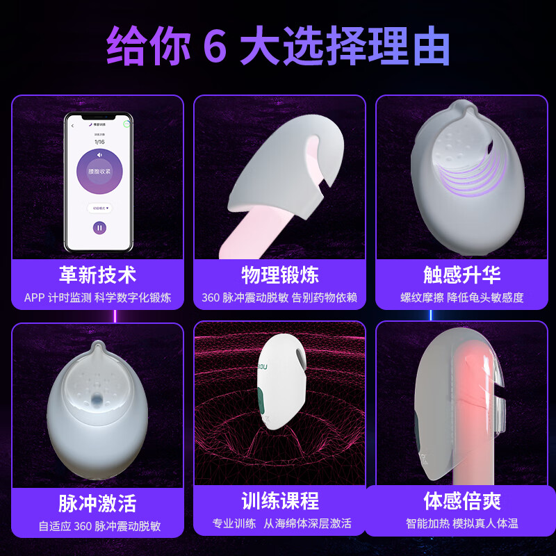 UEKOU飞机杯男用龟头敏感训练器持久自慰玩具持久阴茎锻炼降敏发泄用品 白鲨一号龟头训练器