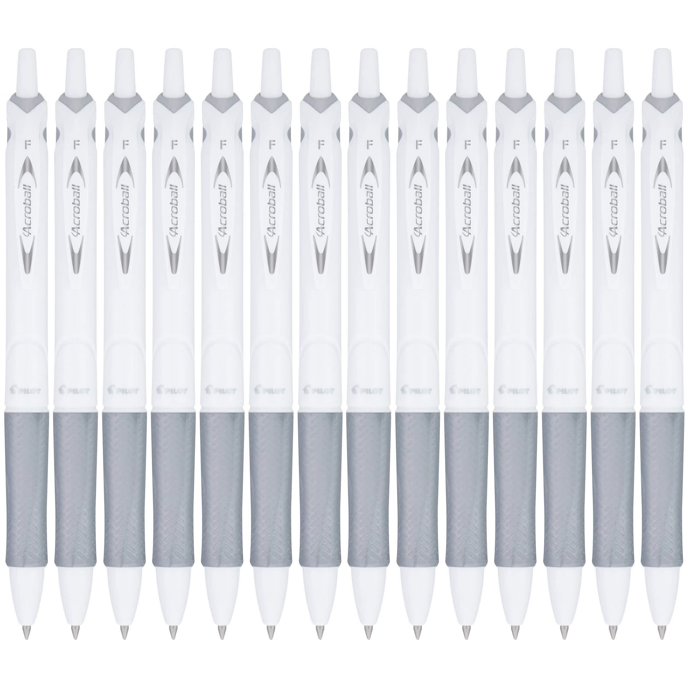 百乐（PILOT） 精细黑色笔芯 银色笔杆 按压式圆珠笔 办公学习文具